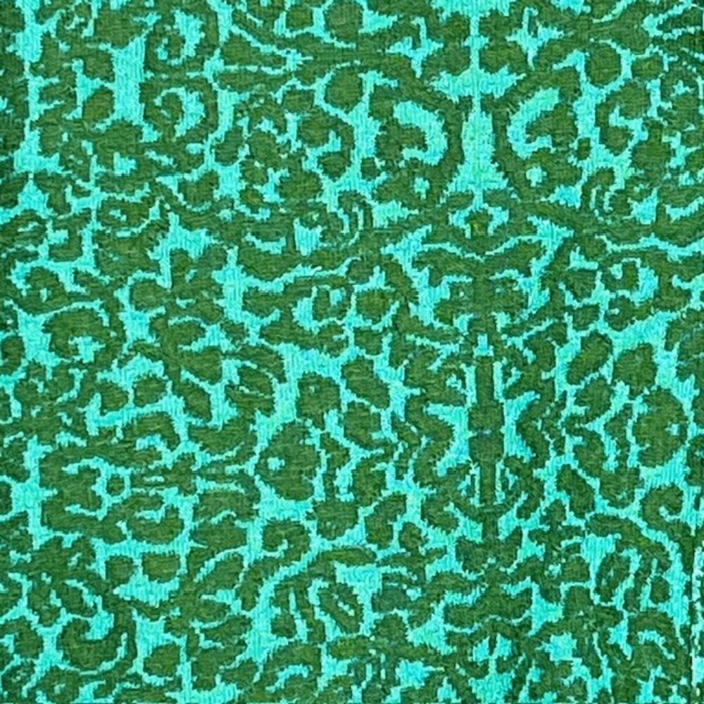 KAVU Lopez Jacquard Button Up High Neck Pullover Sweater - Green/Black - S - Picture 6 of 9